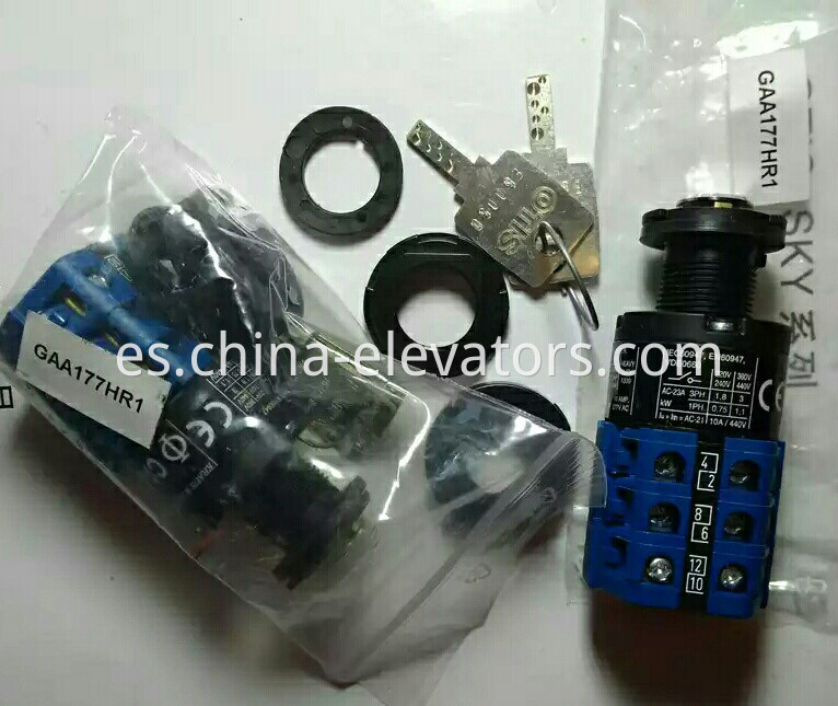 Interruptor de llave CA4 para escaleras mecánicas Otis 506 GAA177HR1 CA4 Key Switch for Otis 506 Escalators GAA177HR1